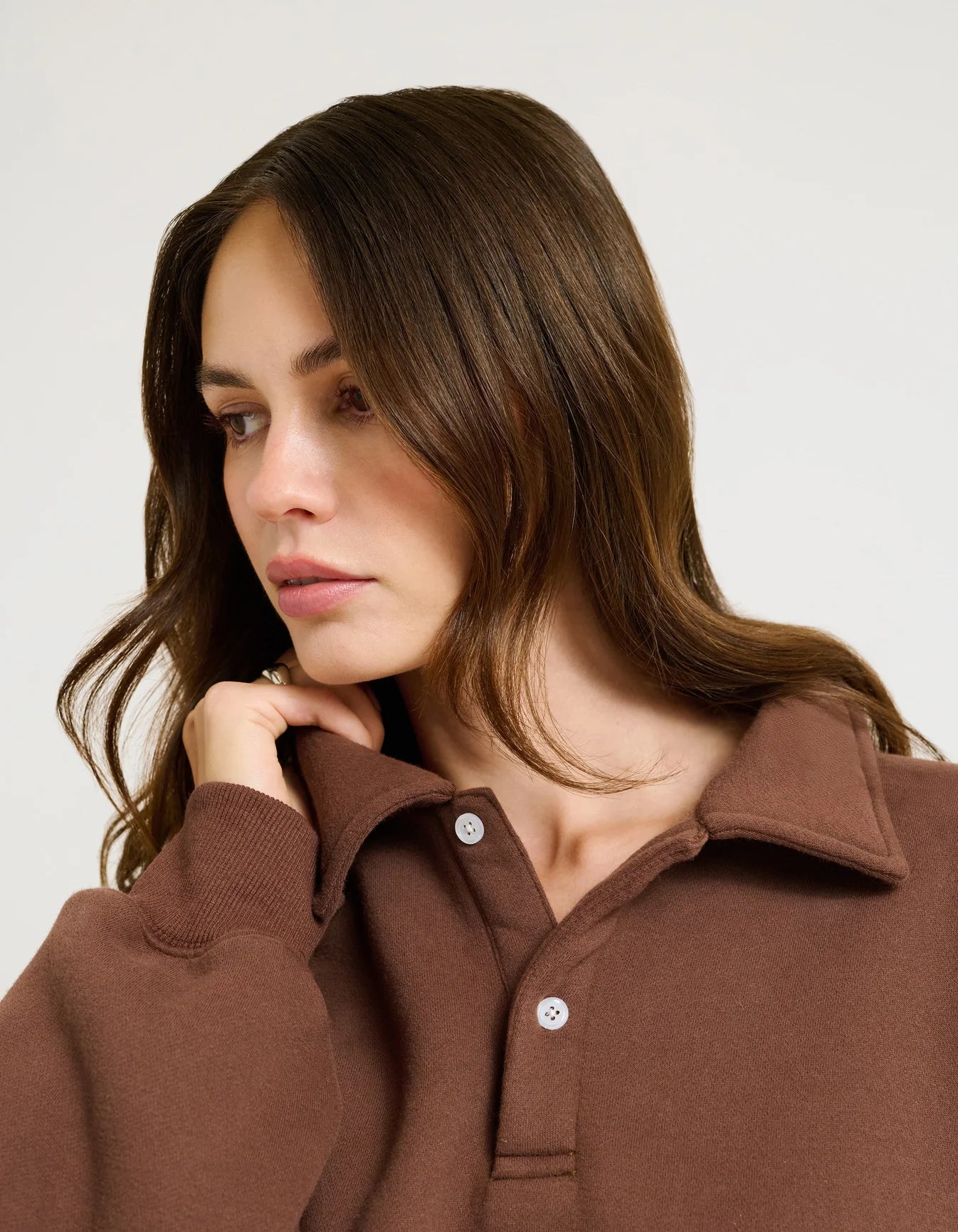 Rumored Airport Sweatshirt Chocolate Brown | Sweatshirts | Coco Kimono Boutique