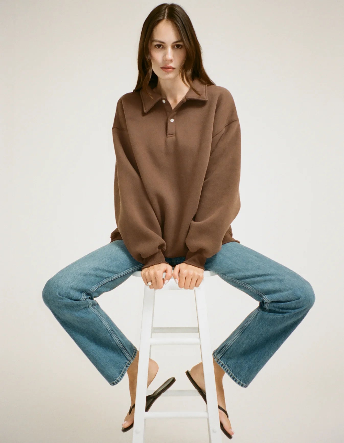 Rumored Airport Sweatshirt Chocolate Brown | Sweatshirts | Coco Kimono Boutique