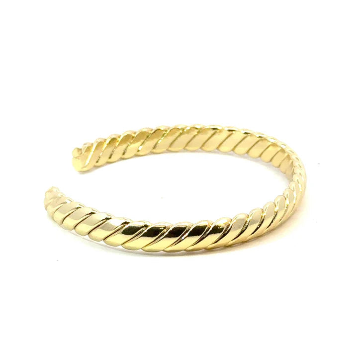 Paula Twisted Cuff Bracelet | Gold Brass