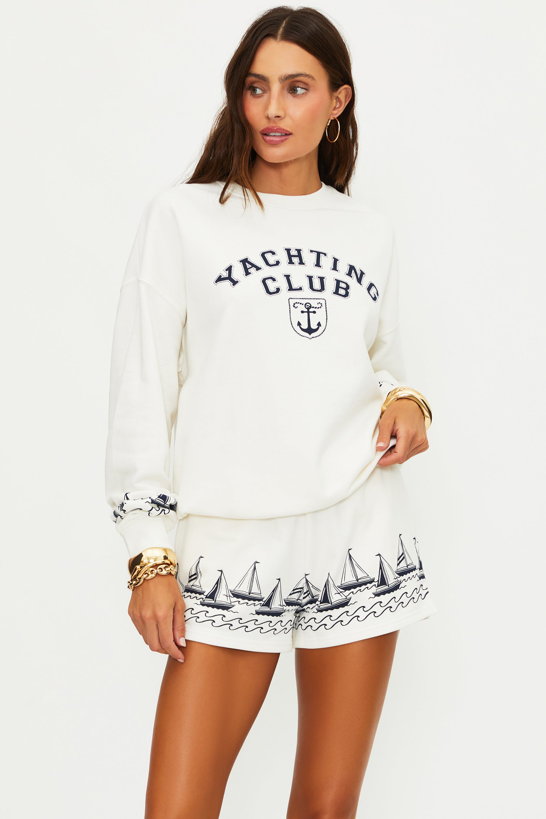 Beach Riot Devyn Regatta Anchor Oversized Sweatshirt | Sweatshirt | Coco Kimono