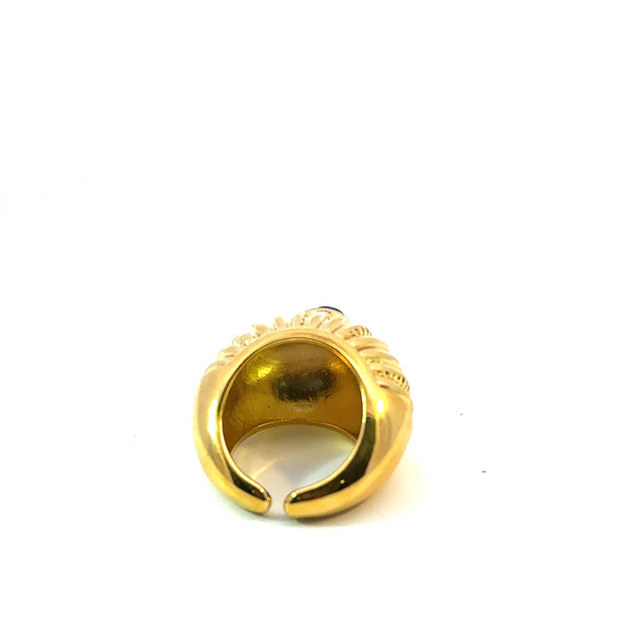 Stone Dome Ring | Gold Brass