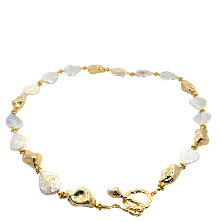 Camellia Pearl Necklace | Gold