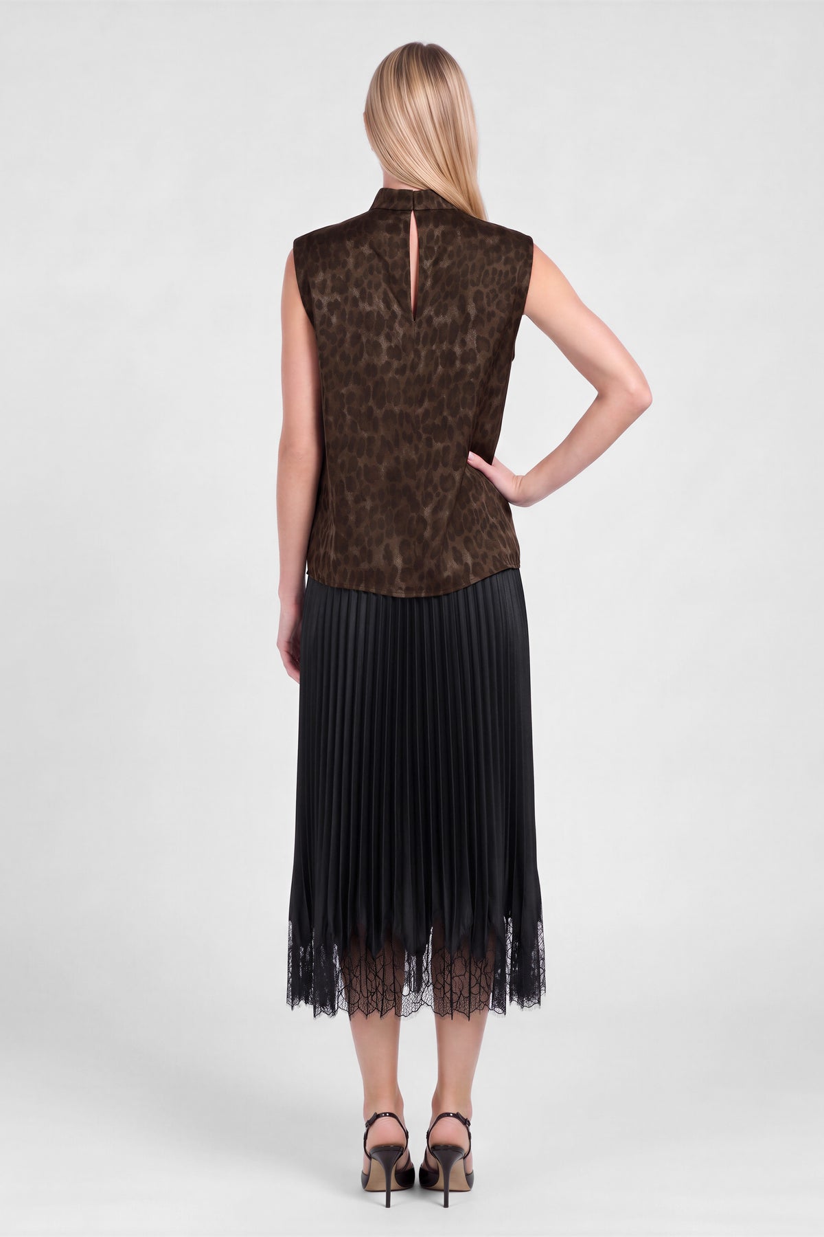 Current Air Bailey Leopard Mock Neck Top