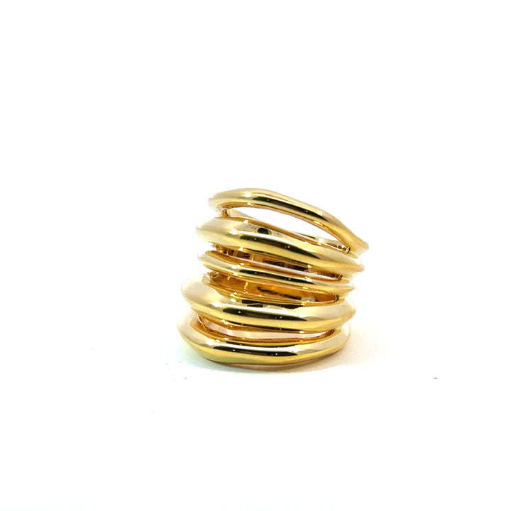 Plain Bands Stack Ring | Gold Stainless Steel