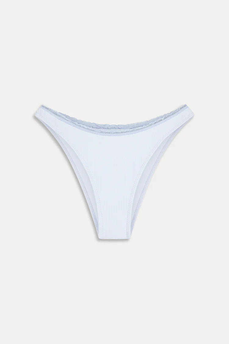 Frankies Bikinis Dove Ribbed Bikini Bottom Something Blue