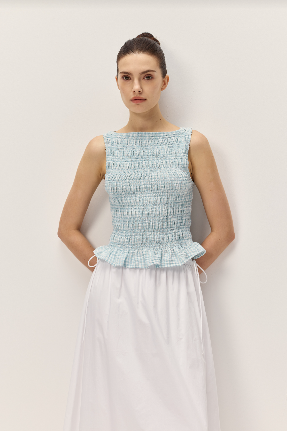 Elodie Tegan Seafoam Gingham Top | Tank Top | Coco Kimono
