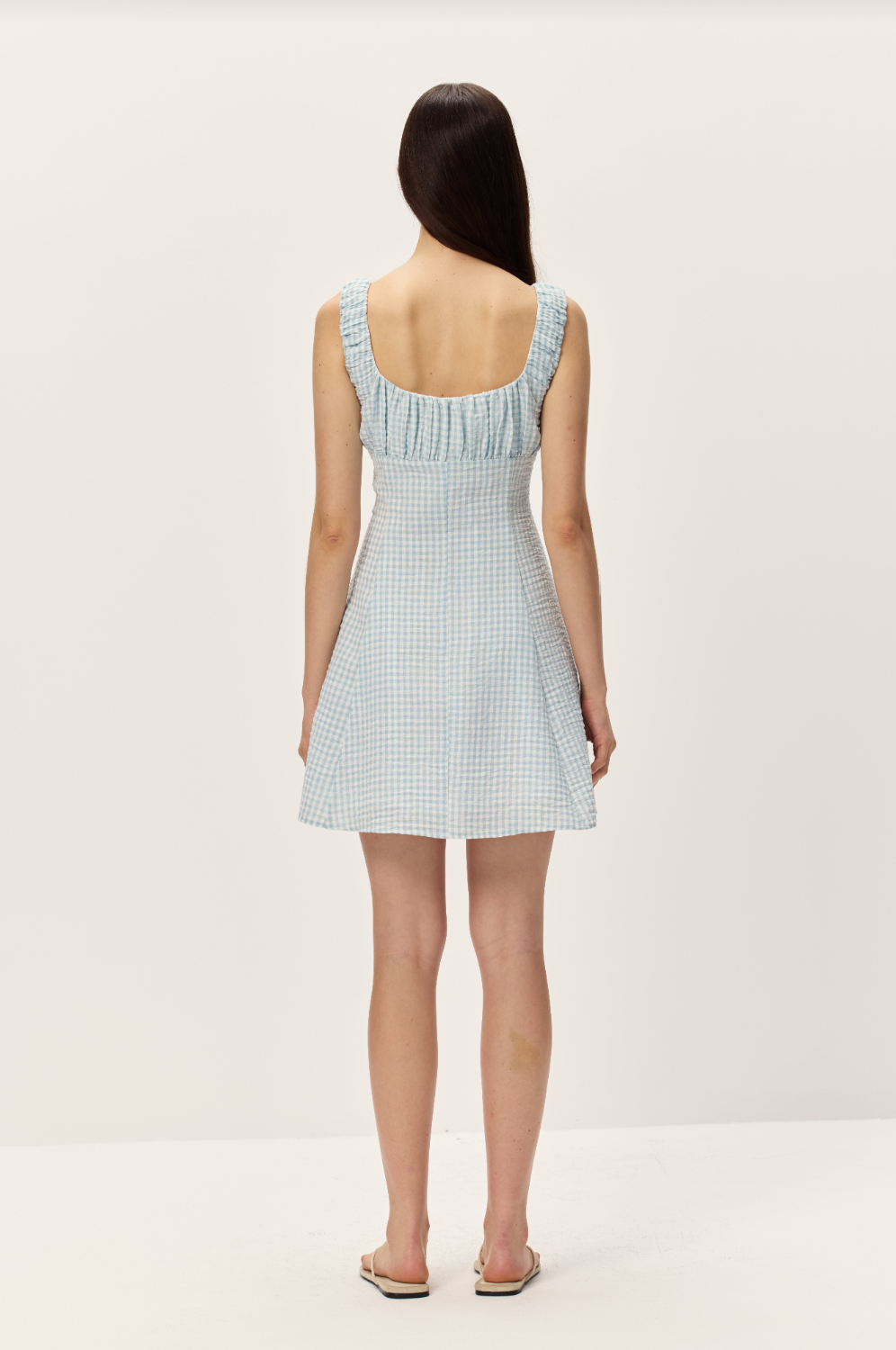 Elodie Vale Seafoam Gingham Mini Dress | Dress | Coco Kimono