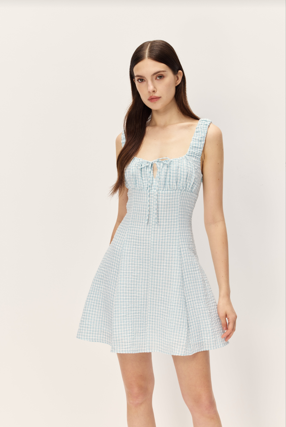 Elodie Vale Seafoam Gingham Mini Dress | Dress | Coco Kimono