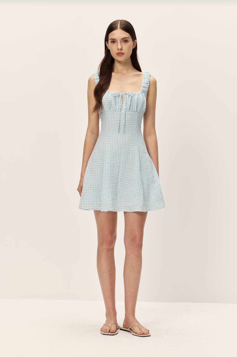 Elodie Vale Seafoam Gingham Mini Dress | Dress | Coco Kimono
