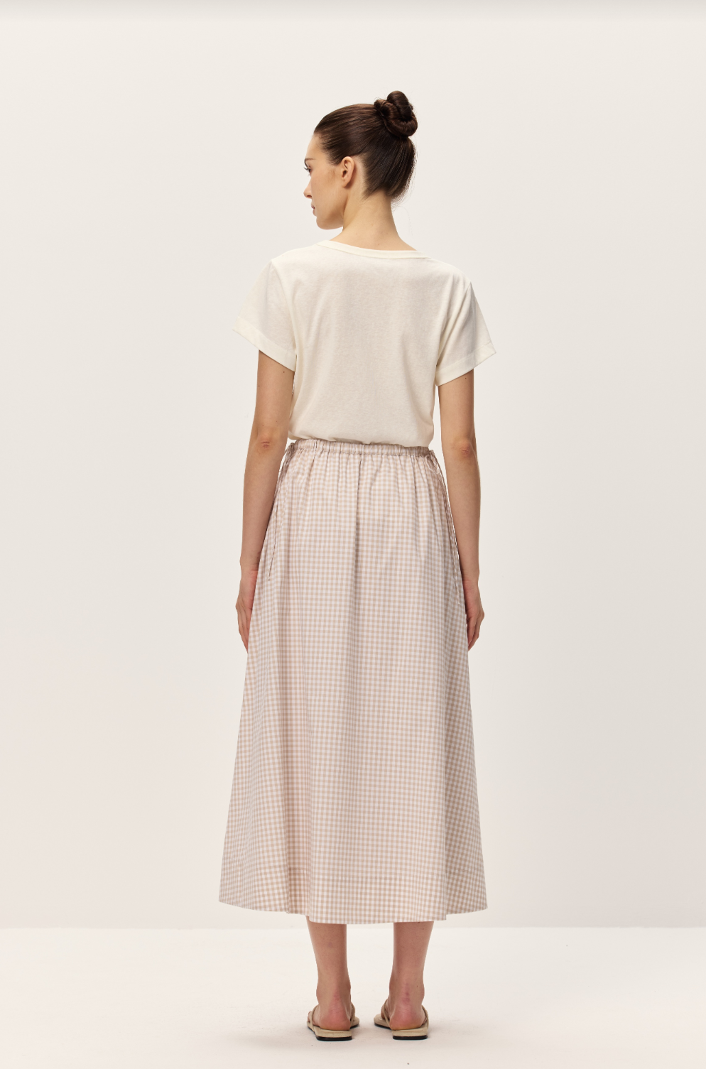 Elodie Vionnet Taupe Gingham Skirt