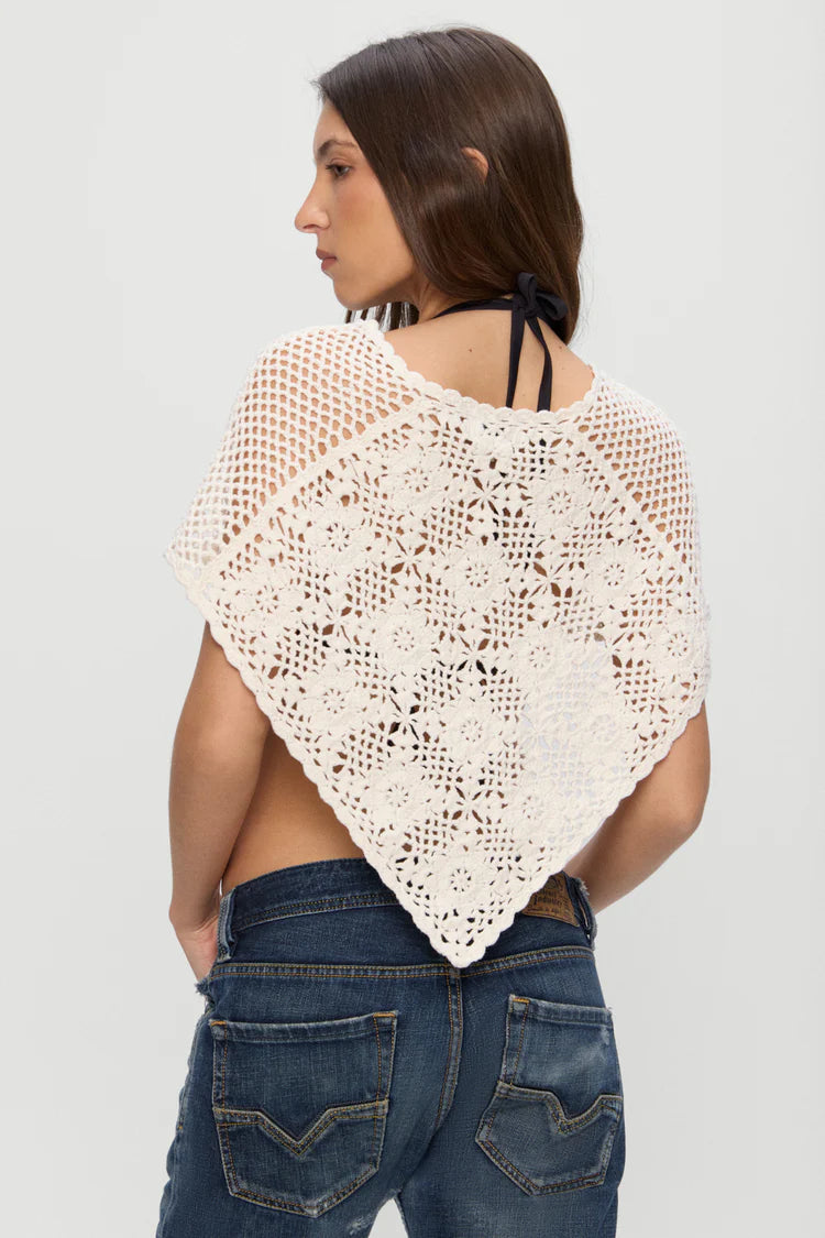 back view Frankies Bikinis Sophie Crochet Poncho