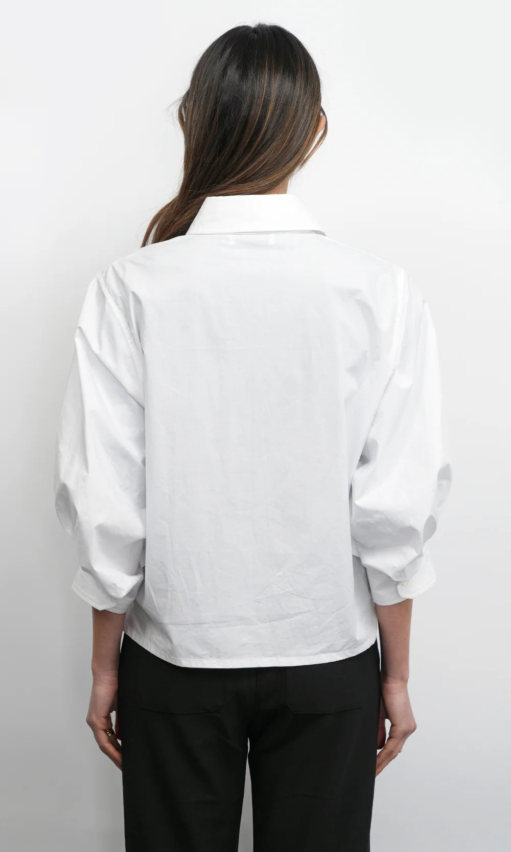 Greylin Thea Oversized Latern Sleeve Blouse White
