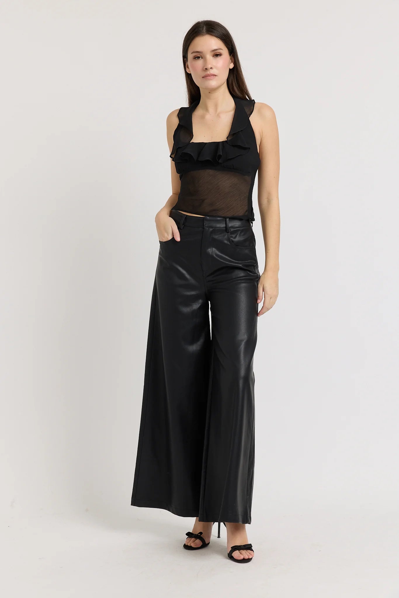 En Saison Aileen Faux Leather Pants