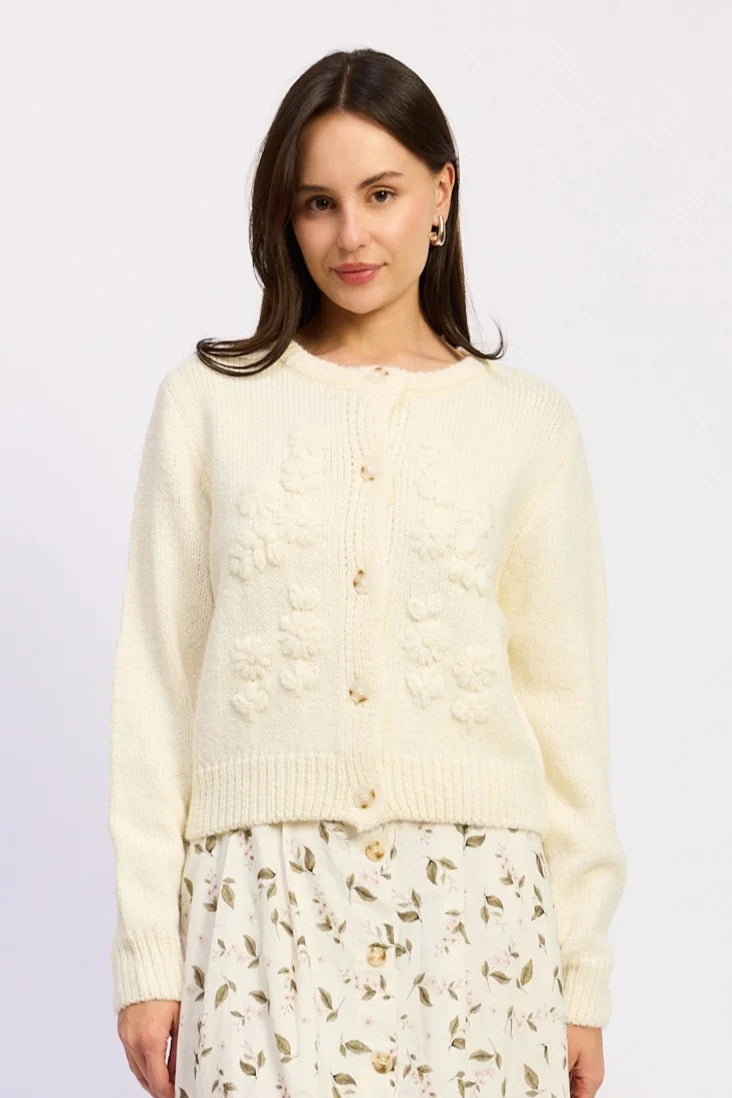 En Saison Hannah Cream Cardigan