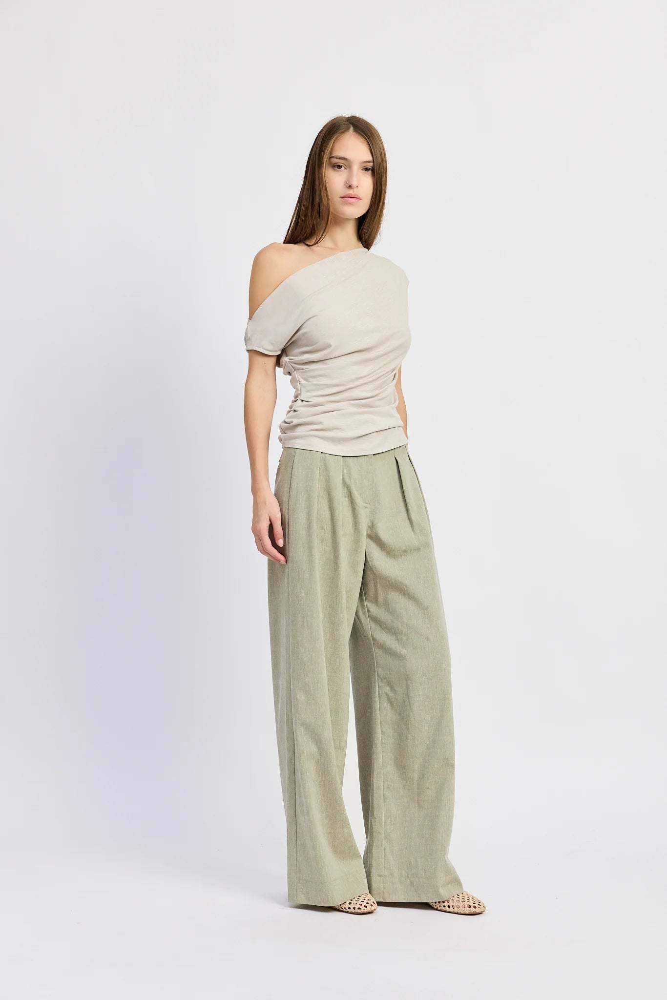 En Saison Paris Taupe Knit Top