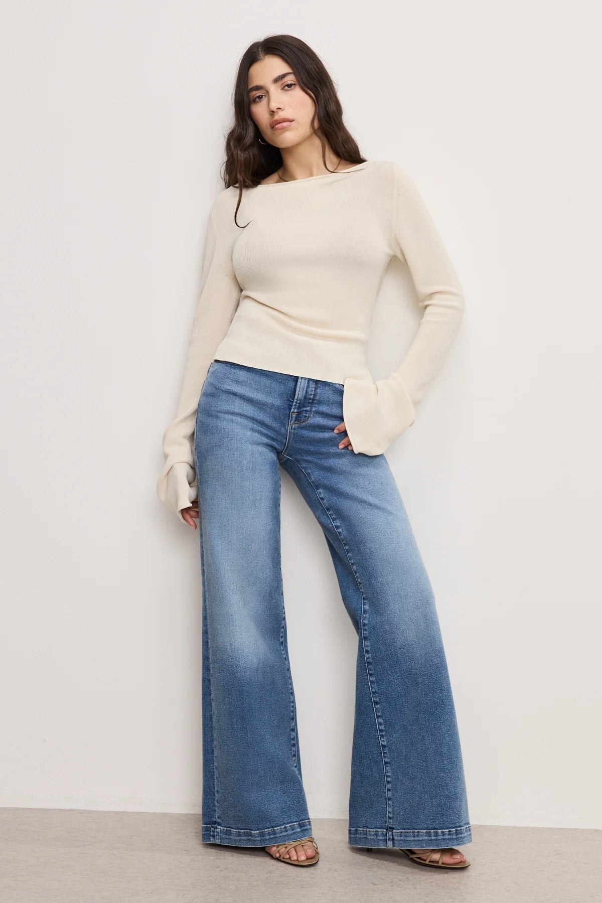 Good Petite Palazzo Light Compression Jeans