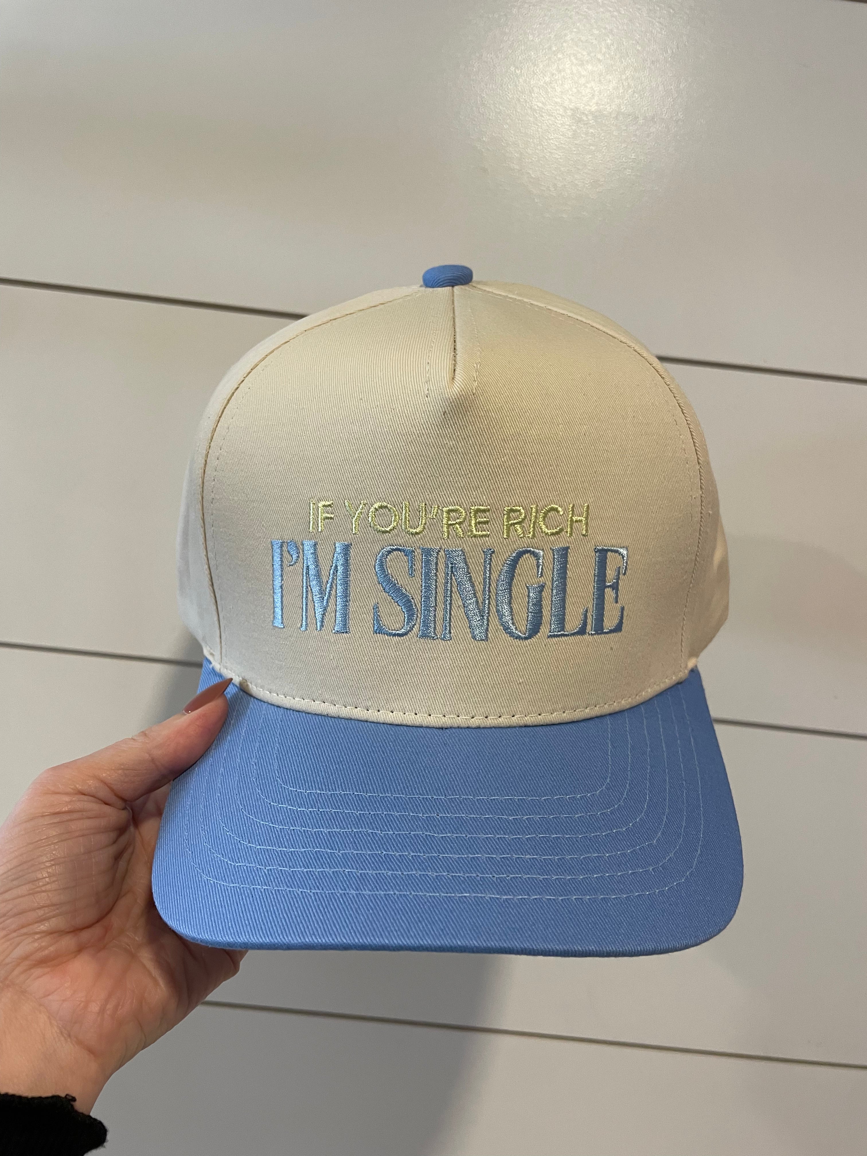 I'M Single Baseball Hat | Periwinkle Natural