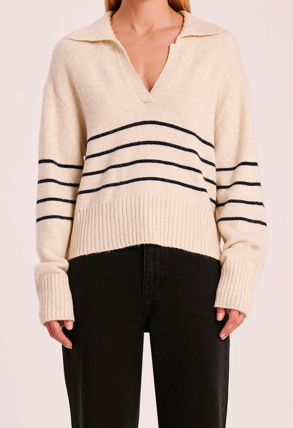 Logan Rugby Knit Cloud Stripe