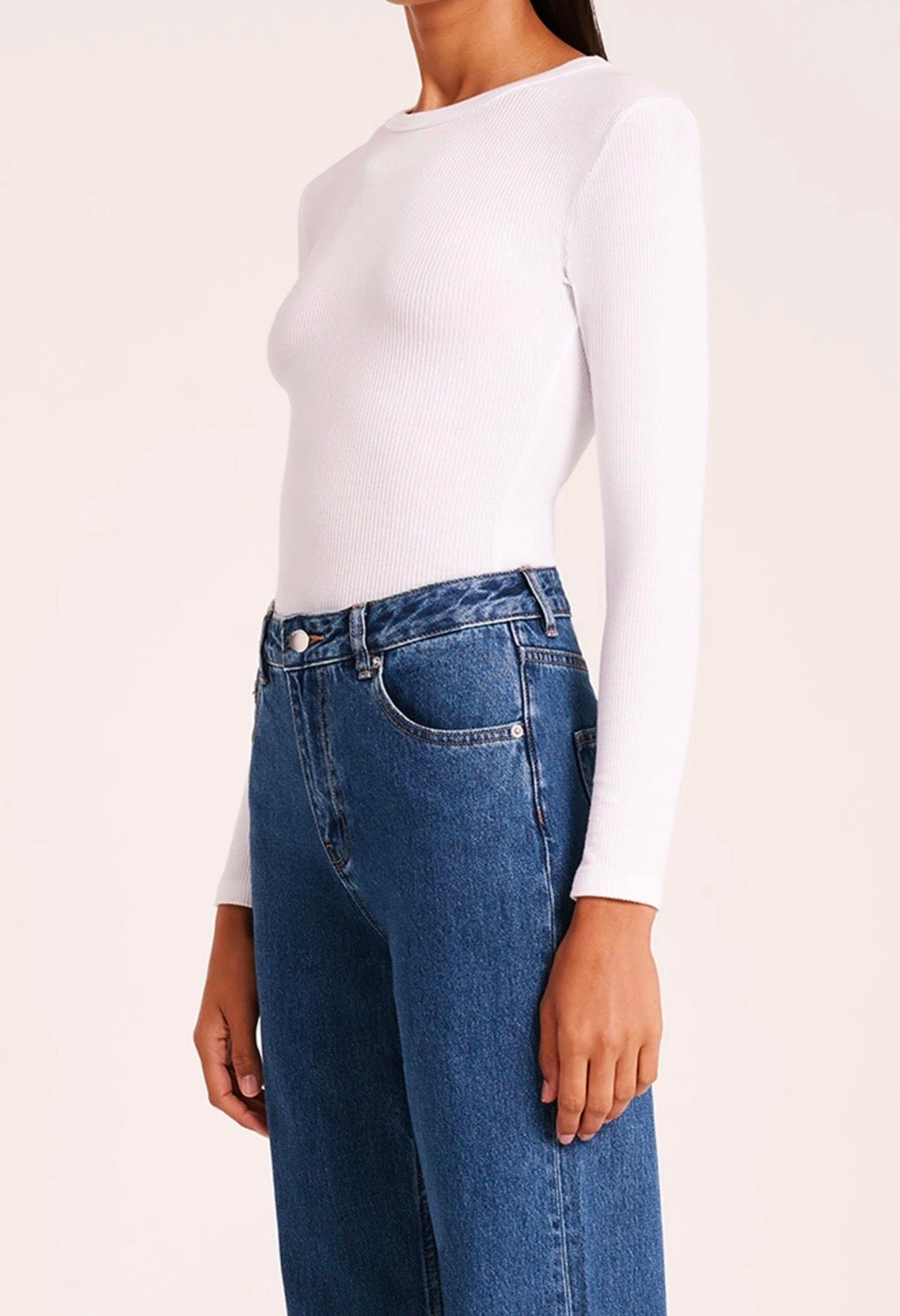 Organic Rib Tee | White