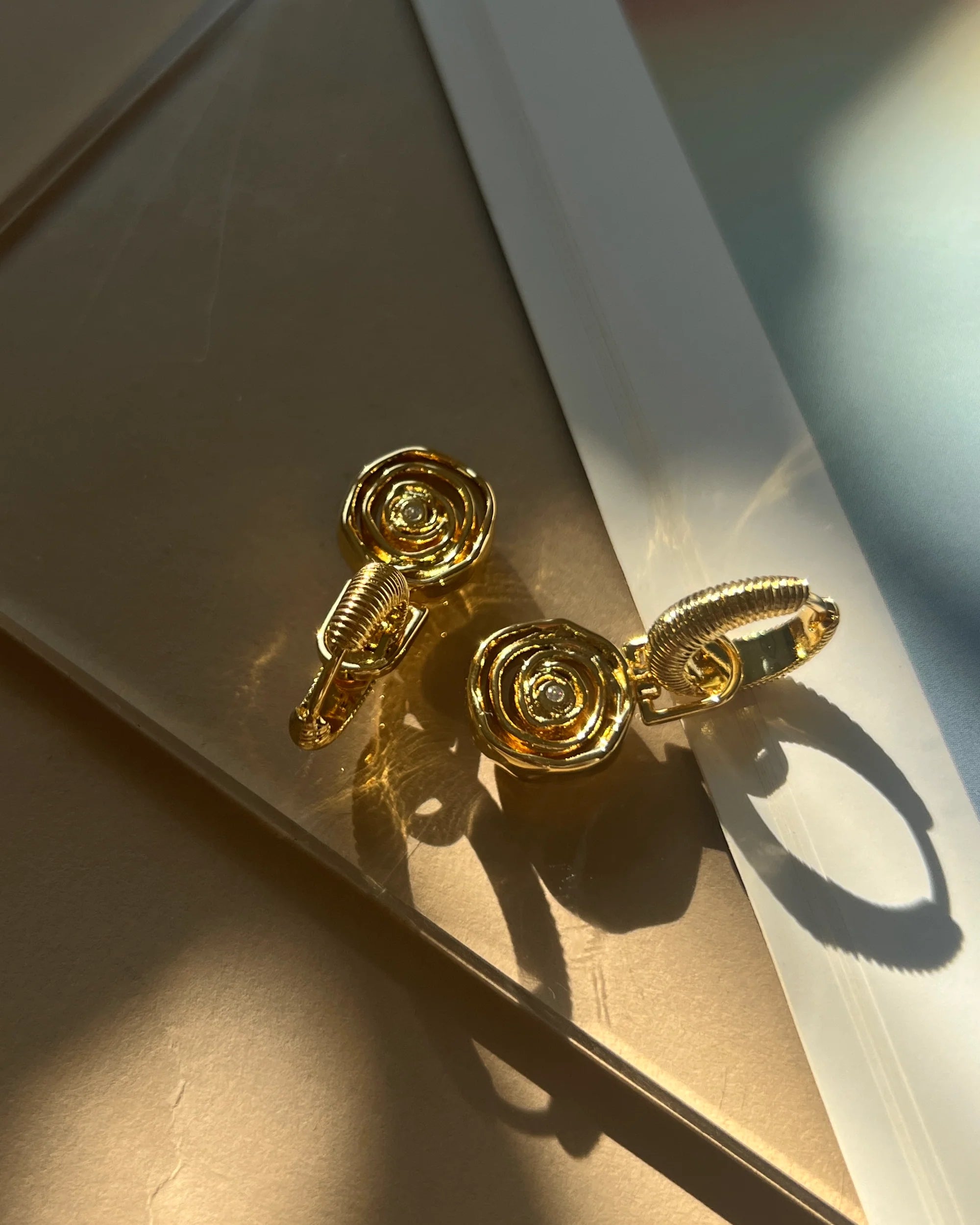 LUV AJ | Rosette Coil Charm Hoop Earrings