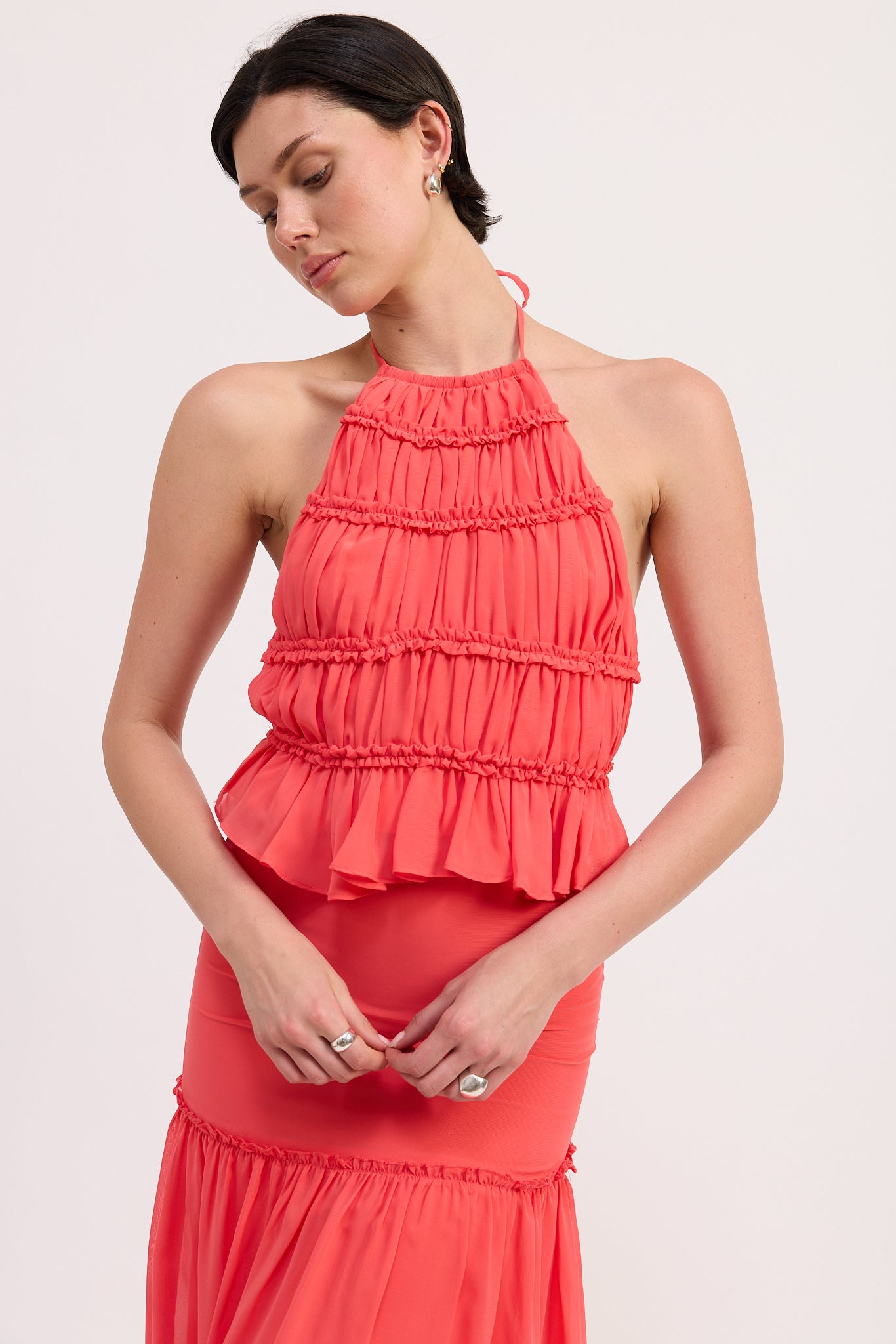 Rowyn Halter Top Coral
