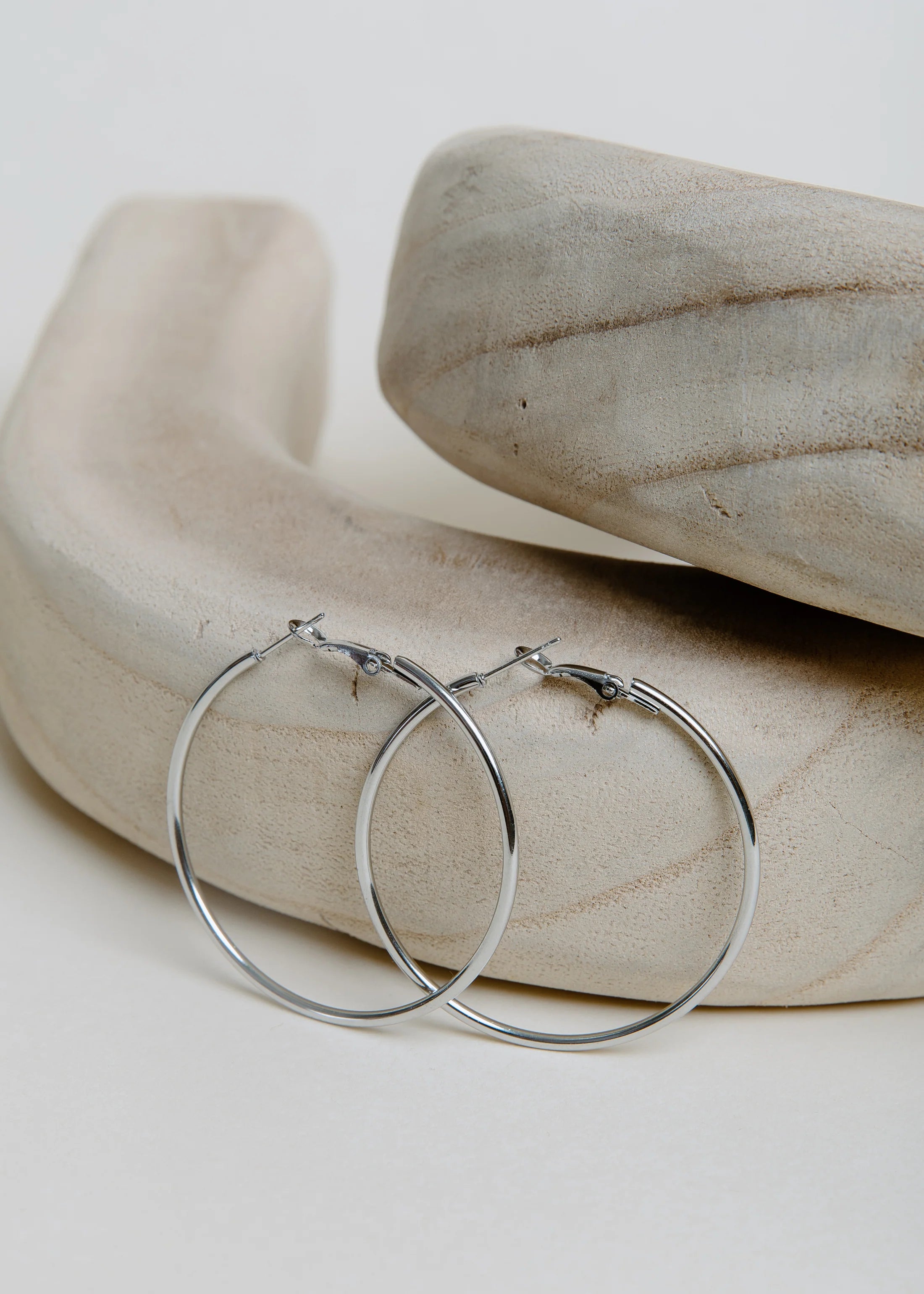 LA-YOU Medium Silver Hoops