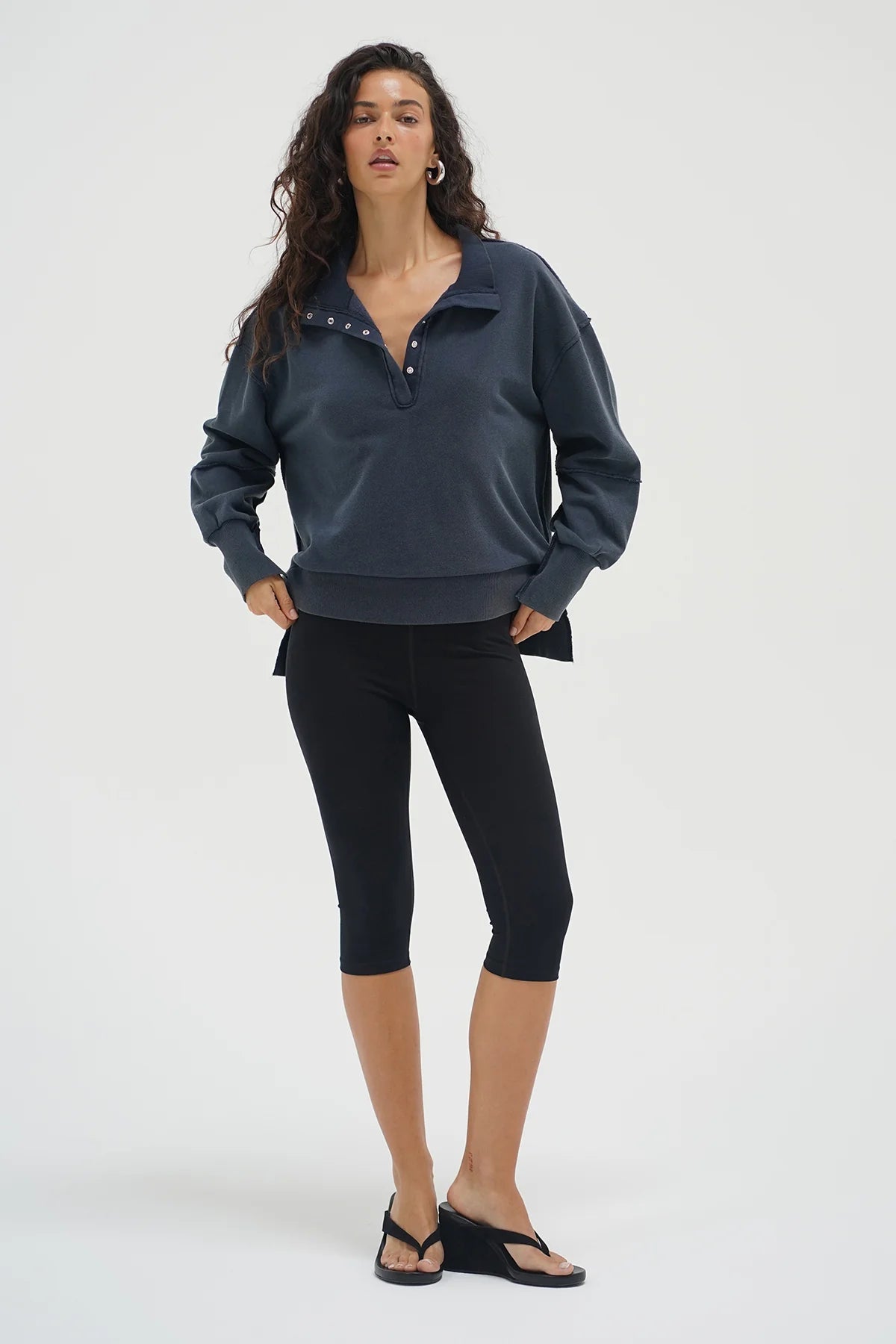Hallie Snap Collared Pull Over