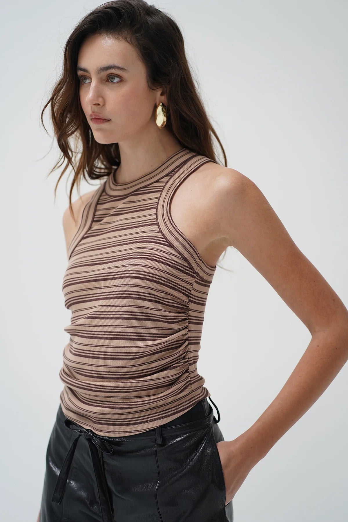 LNA Halo Tank Chocolate Stripe