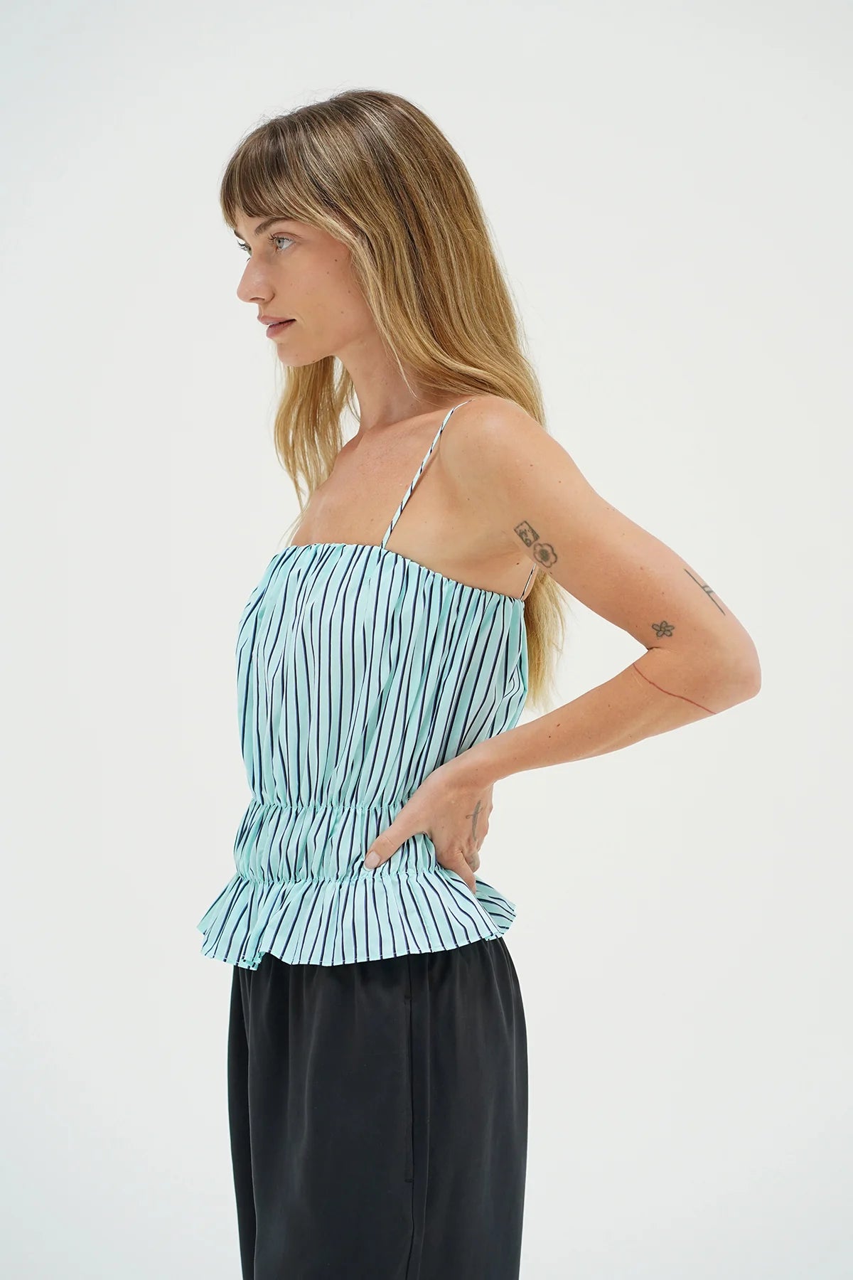 Pali Top | Teal Navy Stripe