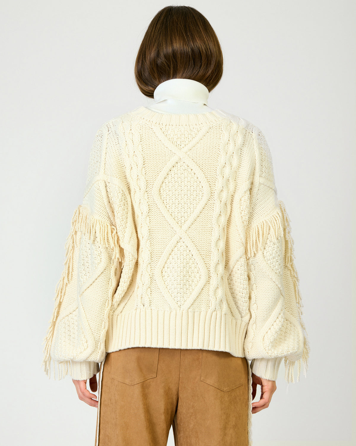 Line & Dot Sloane Cream Fringe Sweater