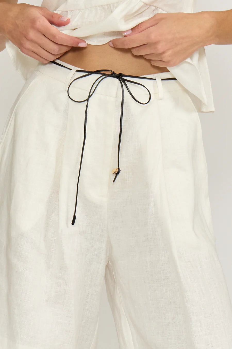 Lottie White Relaxed Linen Shorts