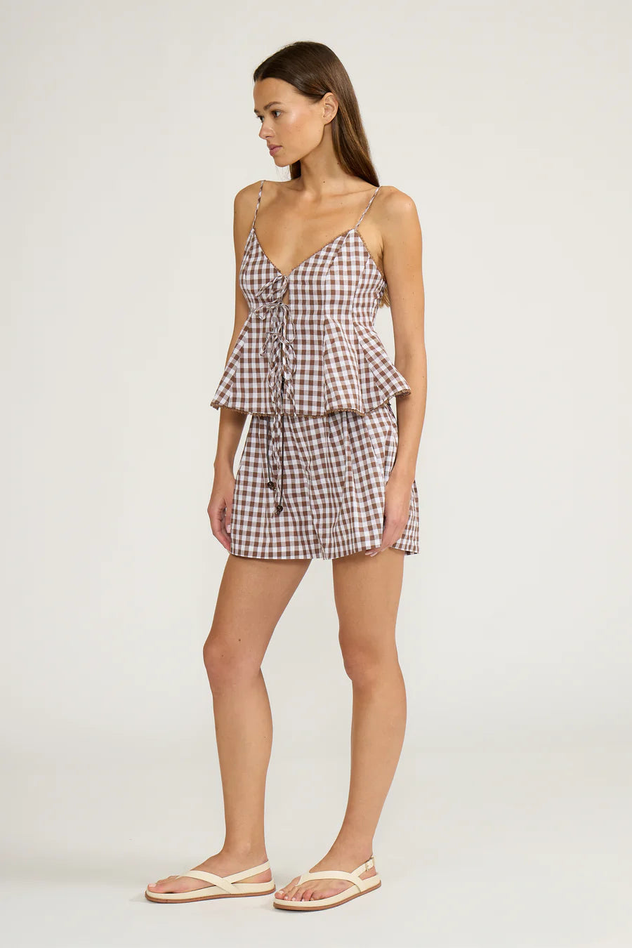 Holly Brown Gingham Tank Top