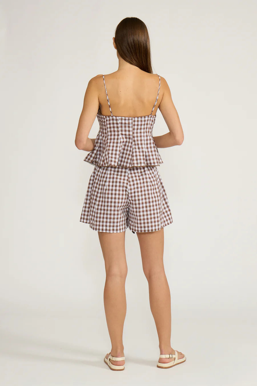 Holly Brown Gingham Tank Top