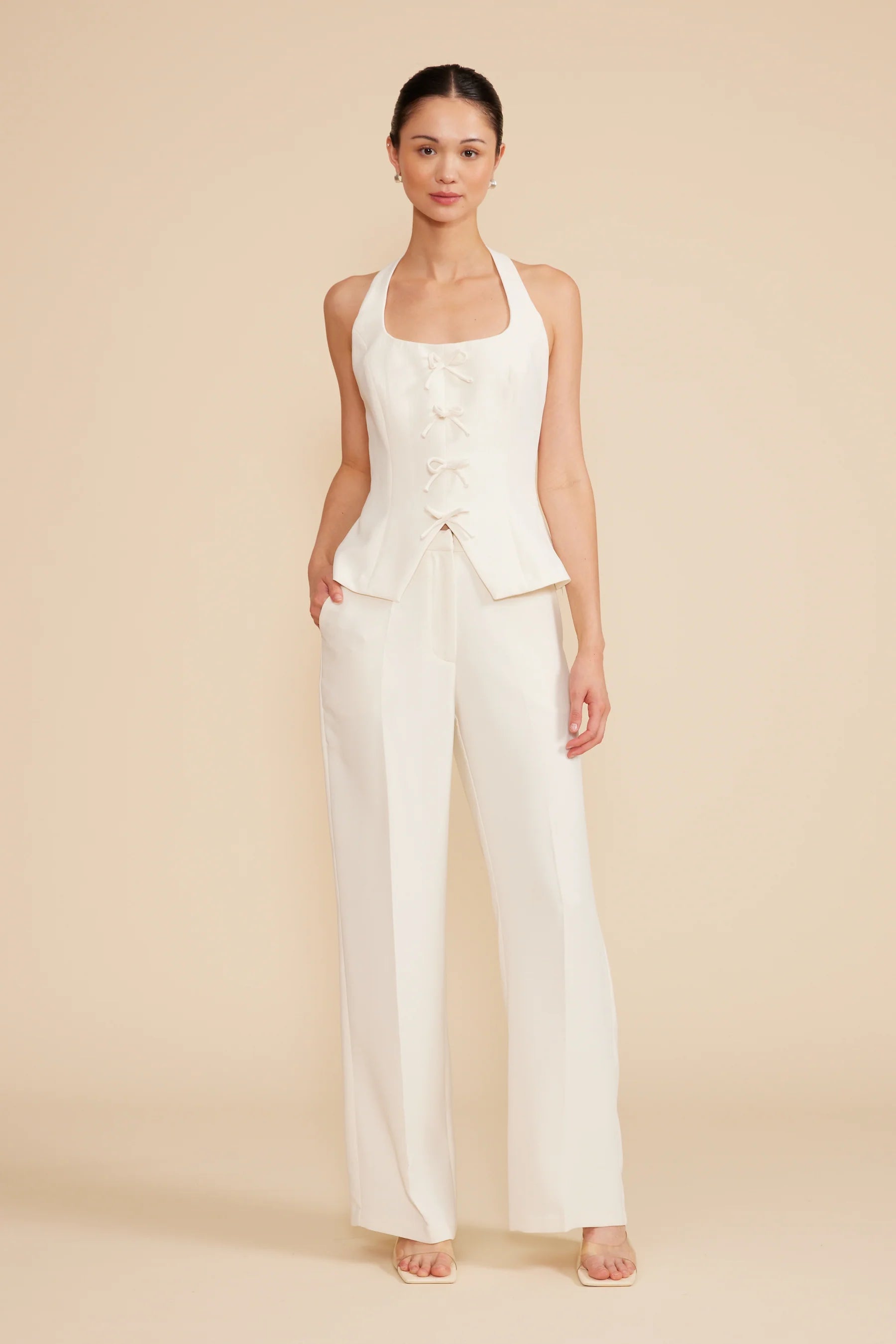 Valli Cupro Pant | White