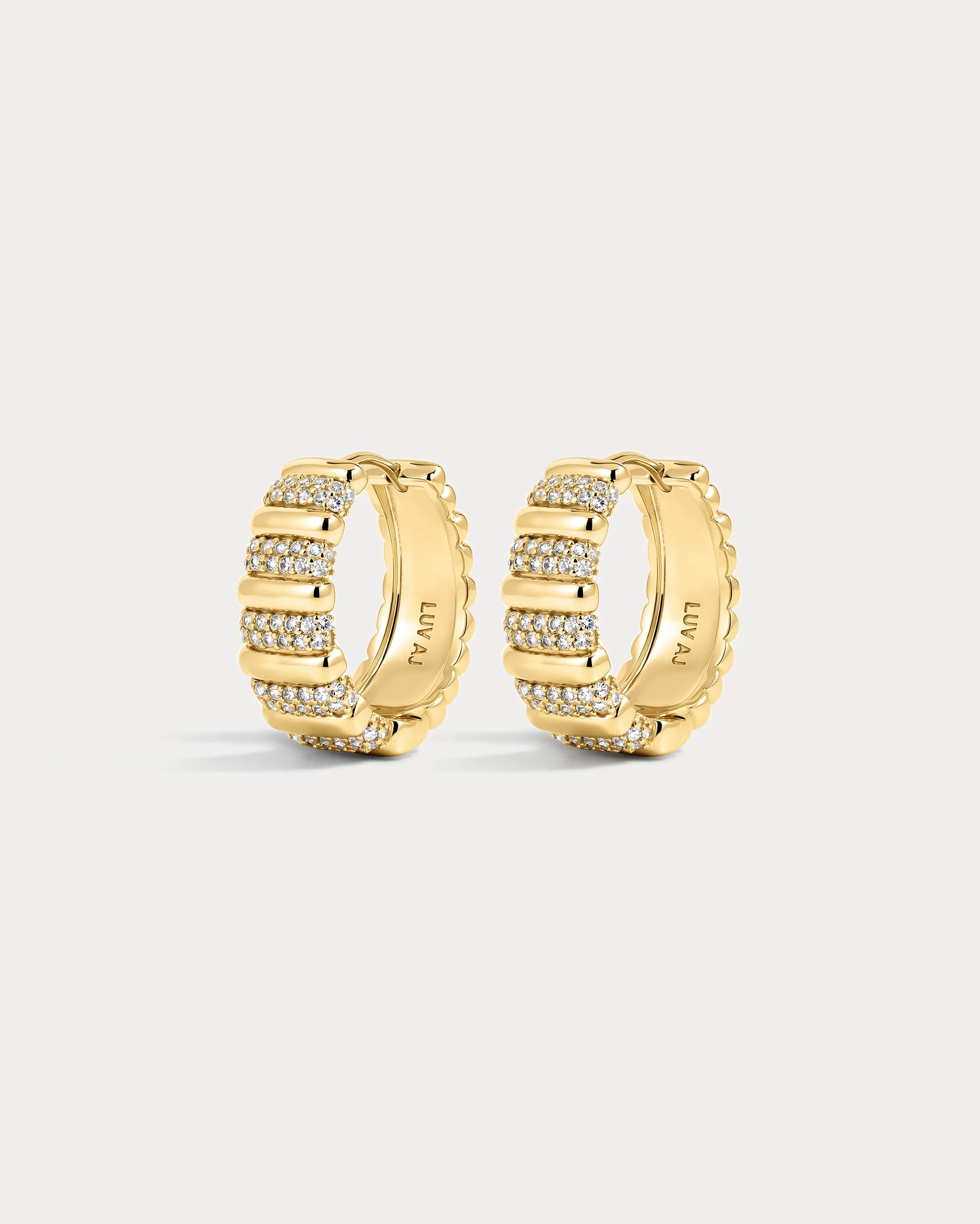 The Pave Marbella Ridged Hoop