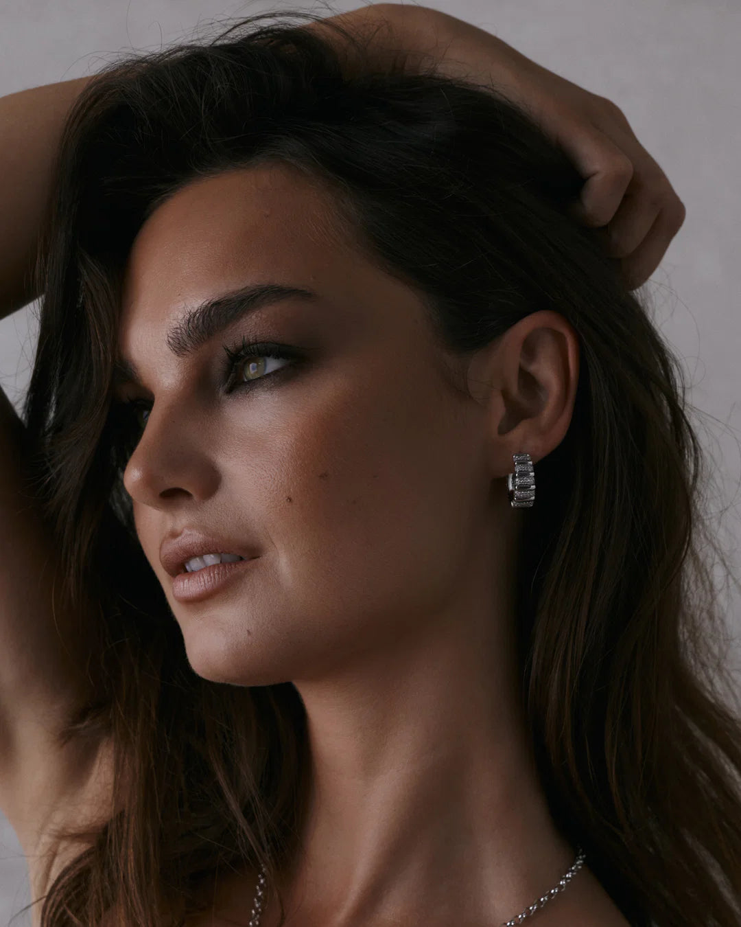 The Pave Marbella Ridged Hoop