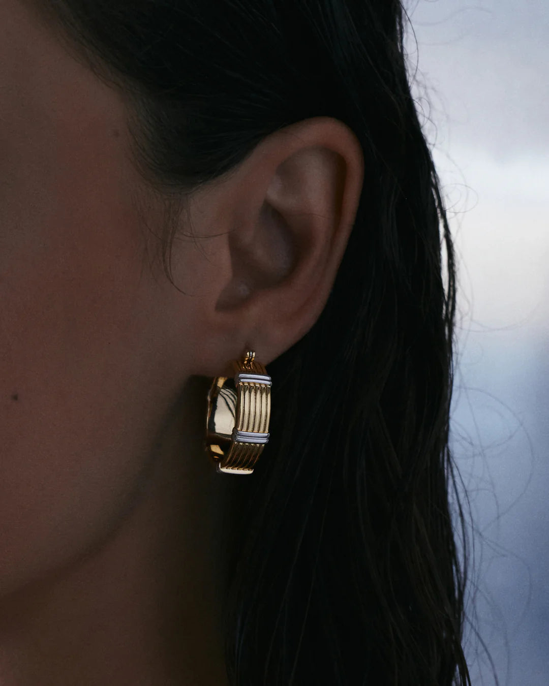 The Two-Tone Sierra Bar Hoops