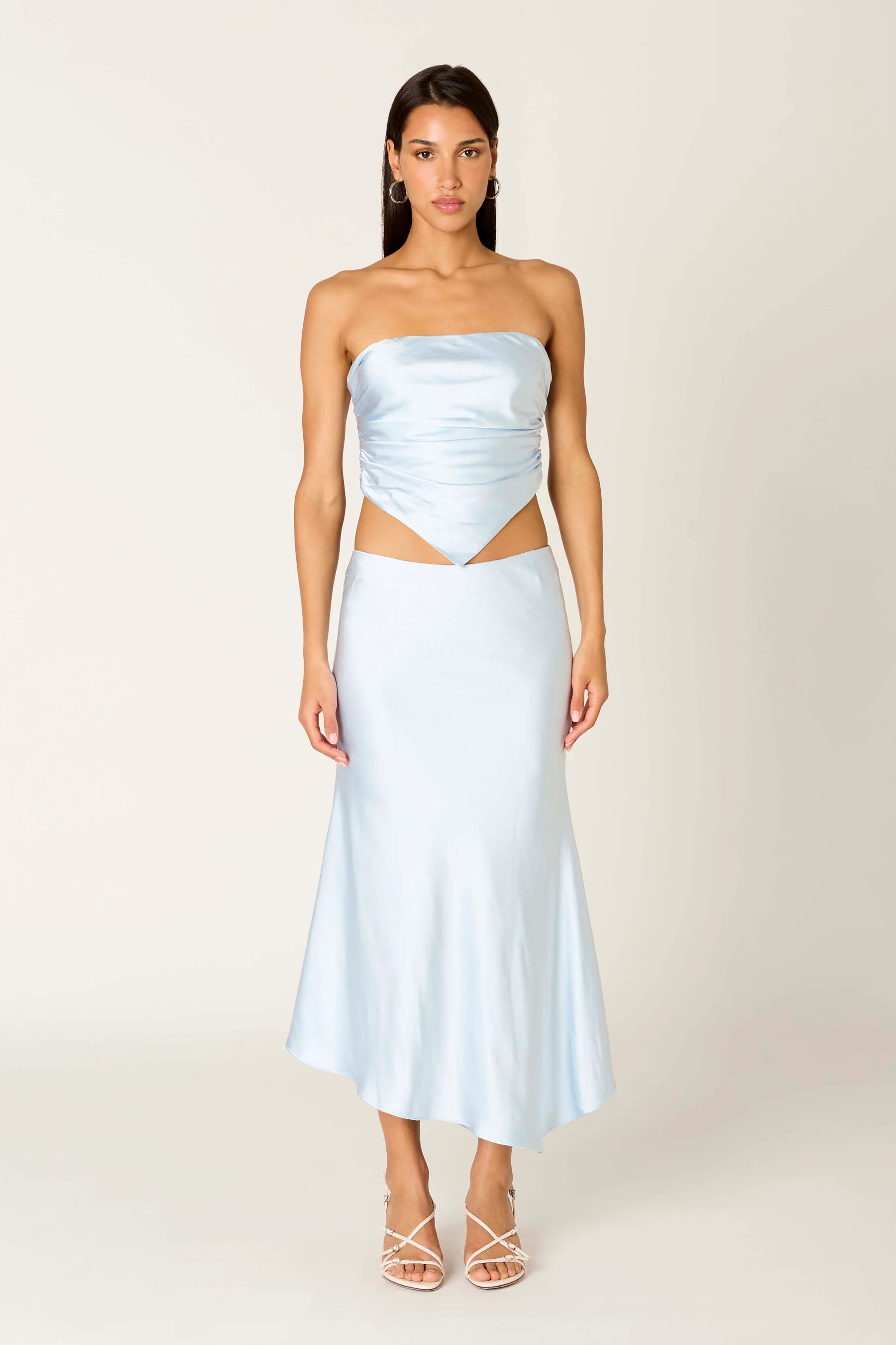 NIA Giacomo Strapless Top Sky