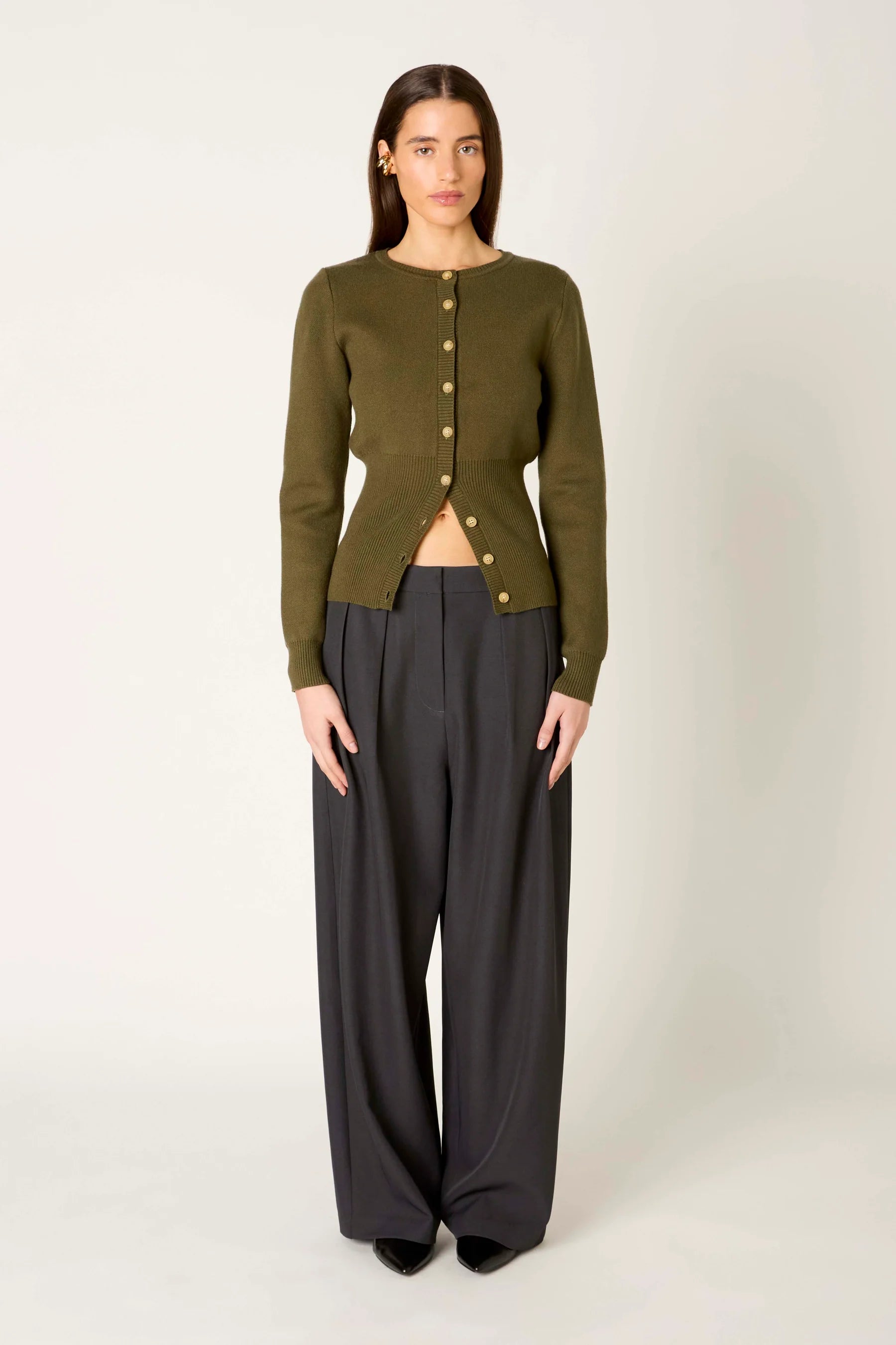 NIA Sophia Cardigan Olive