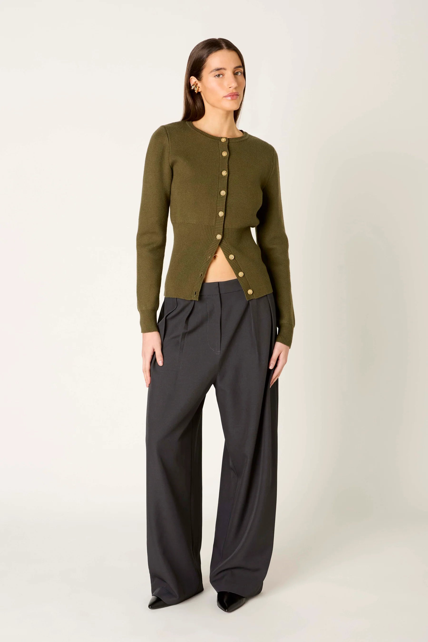 NIA Sophia Cardigan Olive