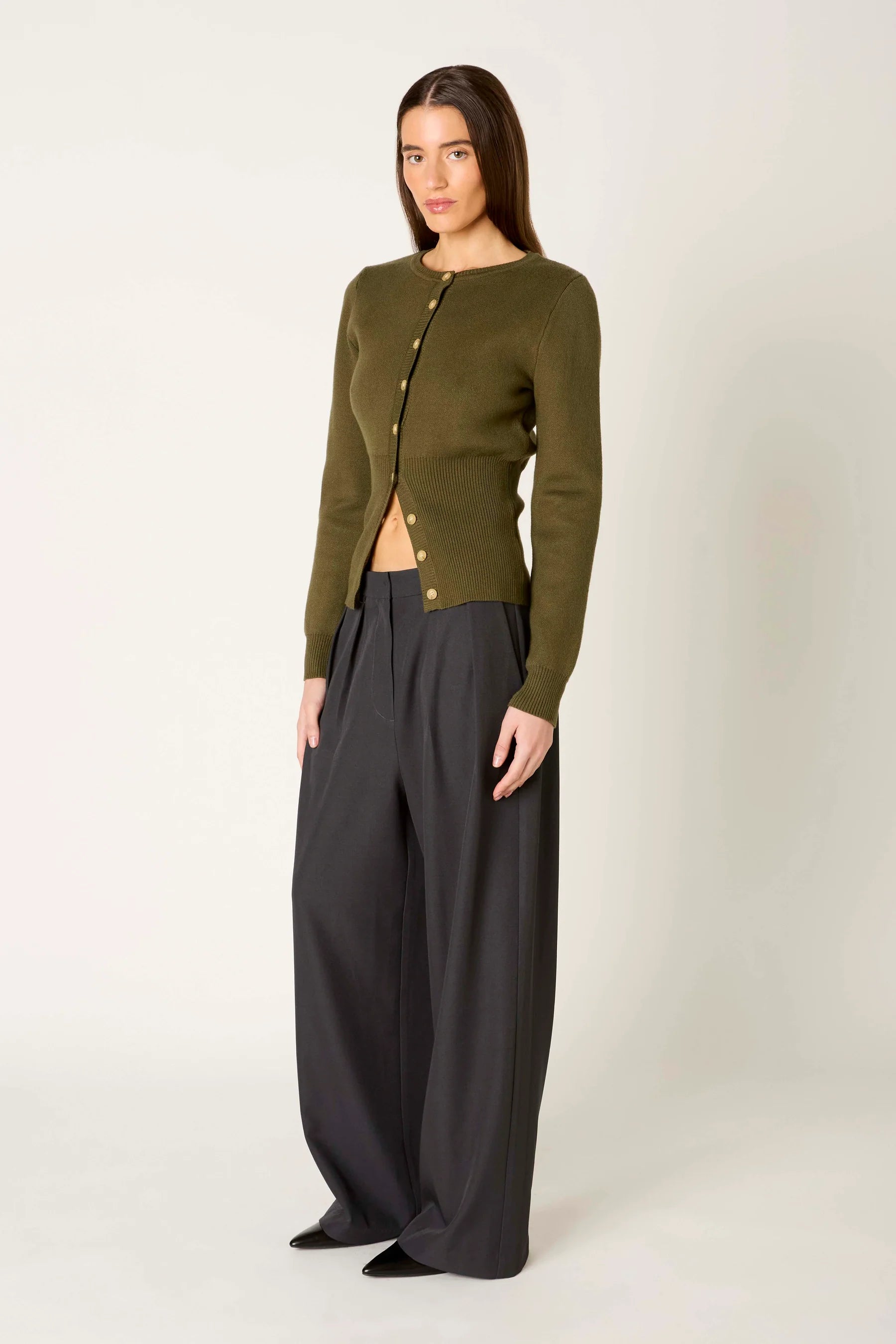 NIA Sophia Cardigan Olive