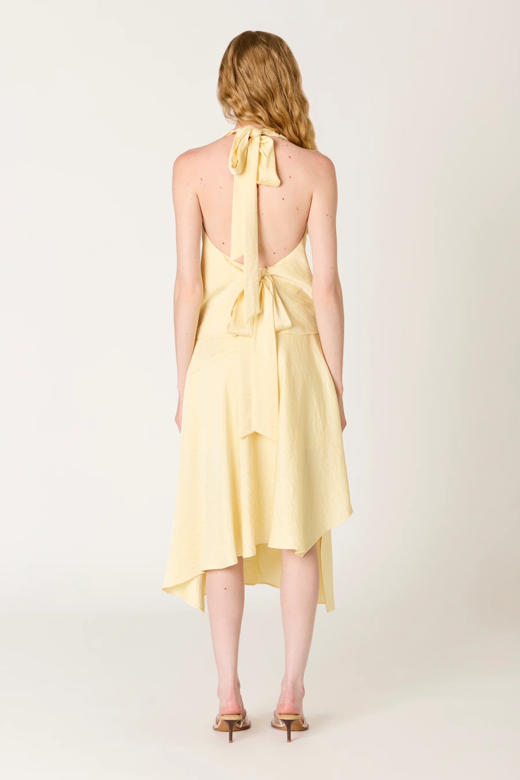 Back View NIA Solana Butter Yellow Halter Top