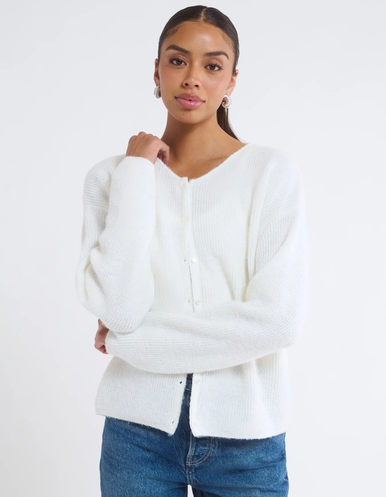 Newport Cardigan In Ivory main image 0