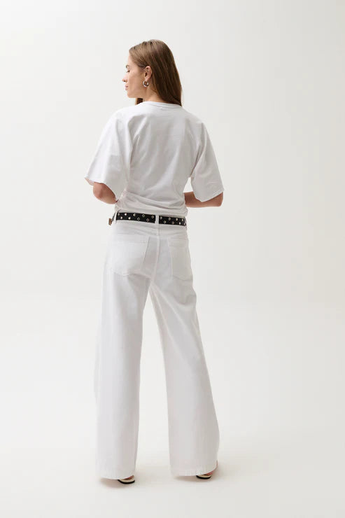 Pistola Jaydn Low Slung Palazzo Jeans White