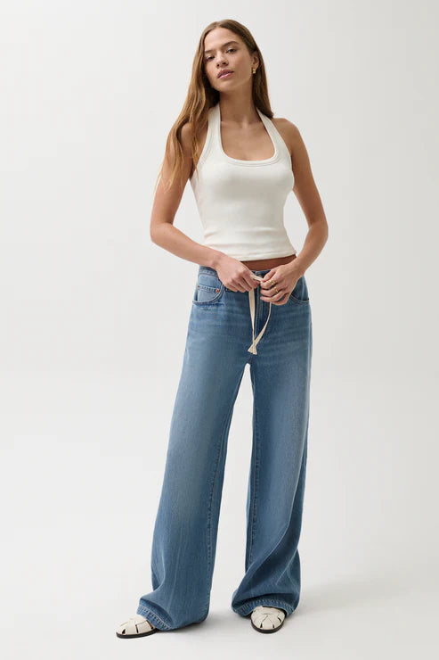 Pistola Jadyn Mid Rise Drawstring Palazzo Jean Expanse