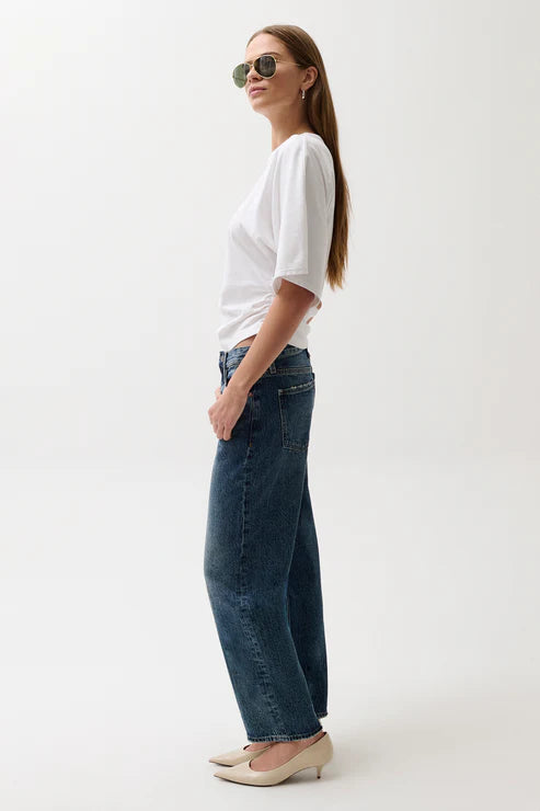 Lexi Mid Rise Bowed Straight Jeans Artisan