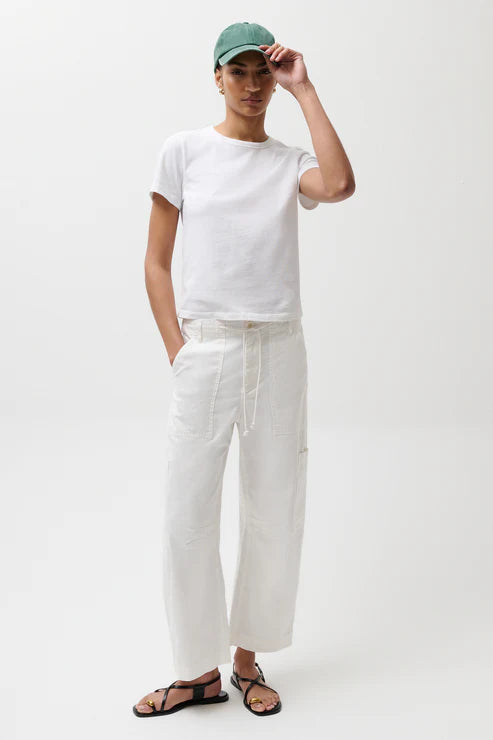 Pistola Sabrina White Curved Utility Pants