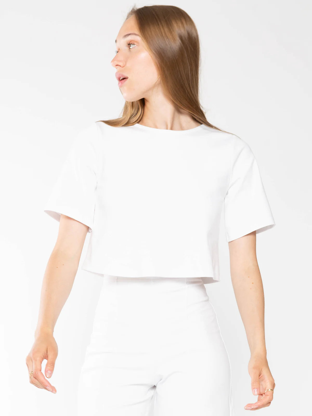 Ponte Knit Short Sleeve Top