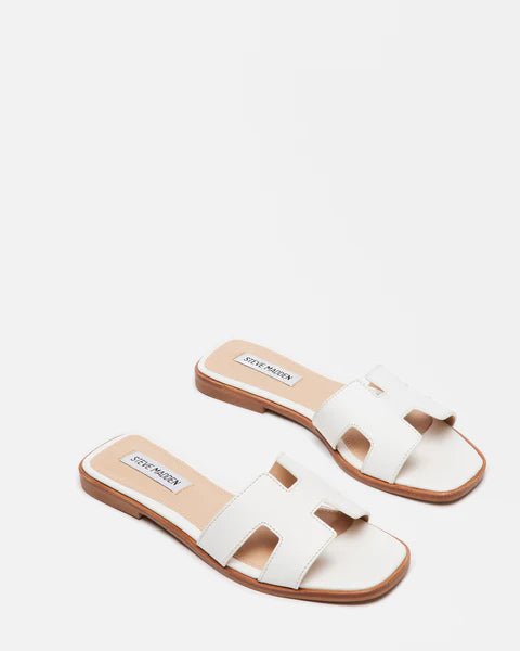 Haydn White Leather Sandals