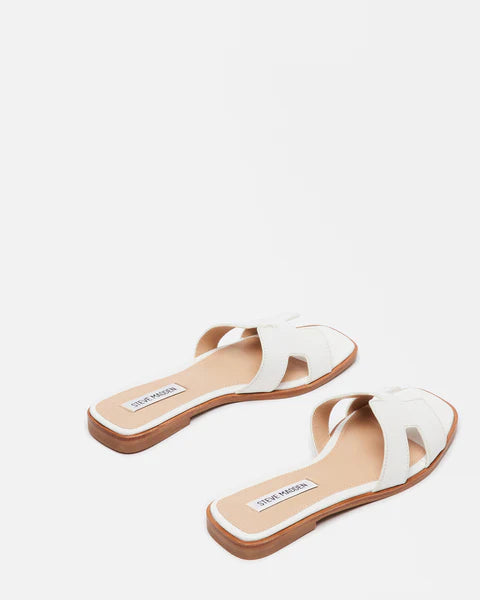 Haydn White Leather Sandals